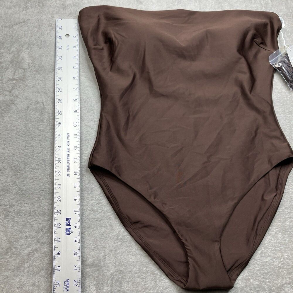 J.Crew Gemma‎ One Piece Swimsuit 18 Brown Classic Sculpt Convertible Strapless - Picture 3 of 8